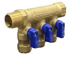 [075743] פקס - מחלק 16*3/4 3 יציאות עם ברז כחול