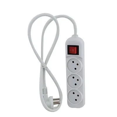 [805708000] רב שקע 3 עם כפתור - 1 מטר 