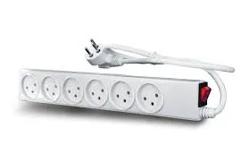 [805713300] רב שקע 10 עם כפתור - 1 מטר