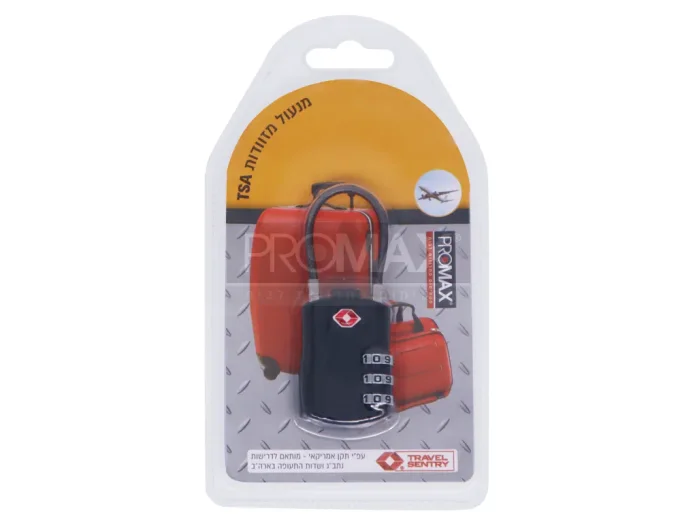 [340200] מנעול תלי (כבל) למזוודת תקן בין לאומי