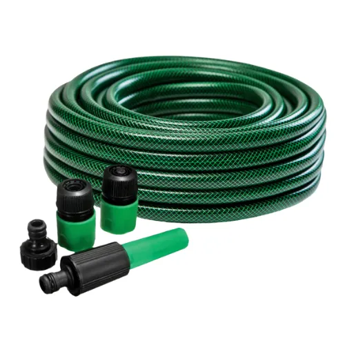 [510001012] סט צינור גינה 1/2 PVC מחוזק כולל סט מחברים ואקדח - 20 מטר