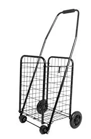 [51040B012] עגלת שוק מתכת שחורה מתקפלת - קטנה