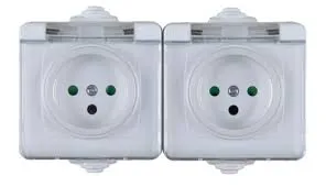 [805552200] שקע כח מוגן מים עה"ט - כפול