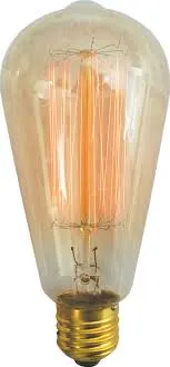 [790016027] נורת פחם הלוגן אגסי E27 (מ.א) - 60W