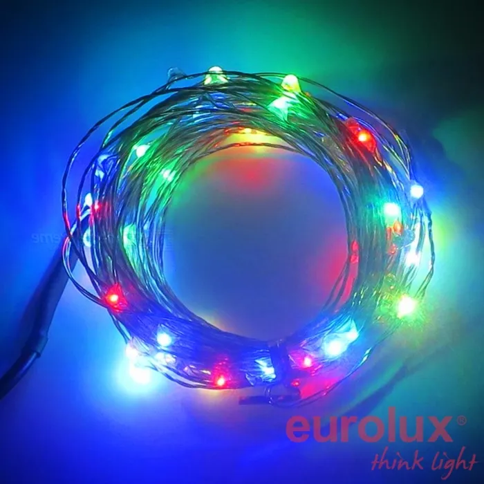 [130055110] חבל ננו 50 לד חיבור USB  (מ.א) eurolux -צבעוני RGB
