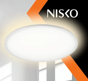 [670040174] צמוד תקרה פנאל לד IP40 (מ.א) NISCO TIME CCT מחליף צבעים - 48W שחור