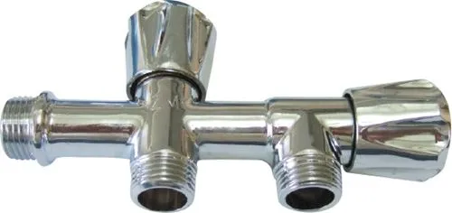 [02958] ברז T כפול - 1/2 3/4X2