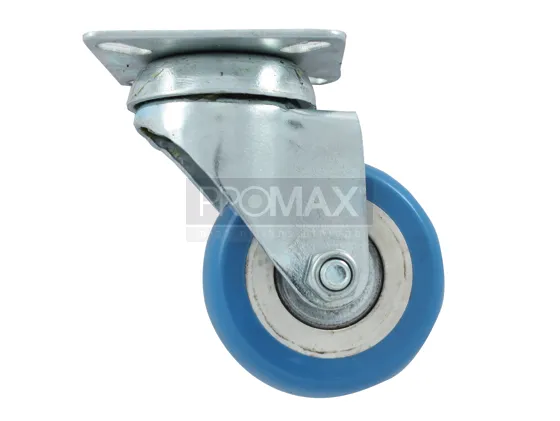 [101106] גלגל גומי כחול עם מעצור - 2 אינץ