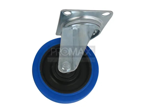 [101860] גלגל גומי כחול עם פלטה למשקל כבד - 3 אינץ