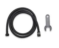 [025560] צינור מתכתי גמיש שחור  - 1.5 מטר