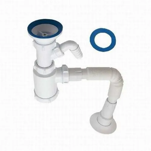 [04315] סיפון 2" משולב שרשורי לכיור מטבח בודד (מס. 1)